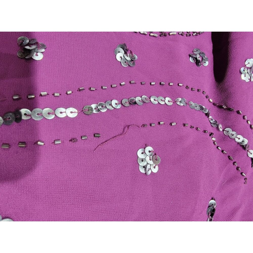 Beaded Sequin Dress Black Label Purple Small - Picture 9 of 9